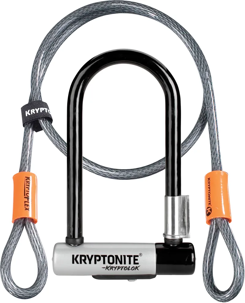 Kryptonite Kryptolok Mini U-Lock with 4 Foot Flex and Flexframe Bracket